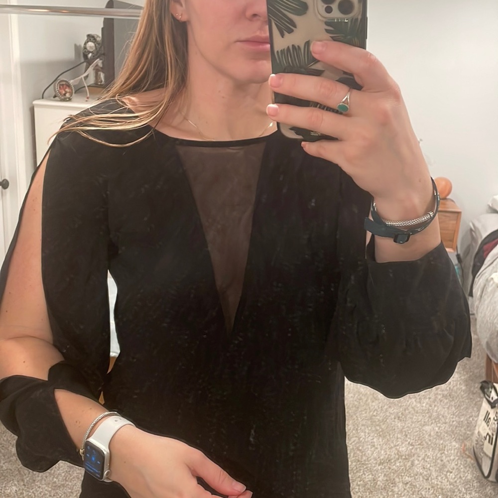 Black Cut-out Blouse